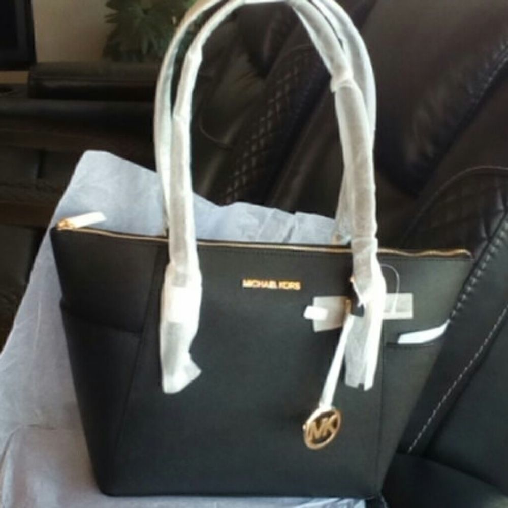 Michael Kors Saffiano Leather Charlotte Tote Bag - Picture 6 of 9